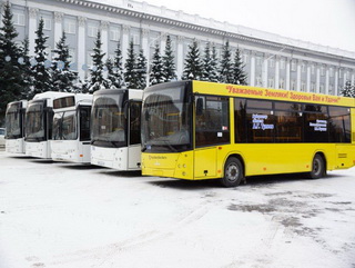 Территории Кузбасса получили пять новых автобусов