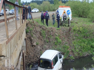 Кузбасские полицейские на руках вынесли из реки автоледи, попавшую в ДТП