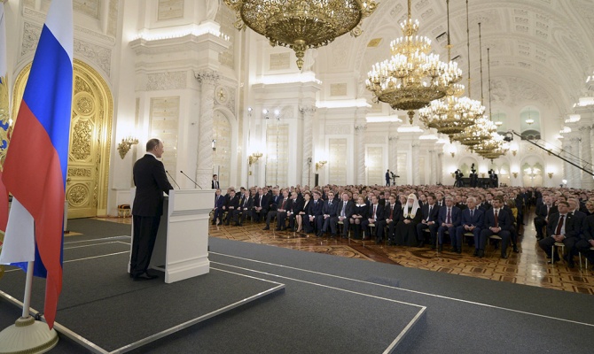 Путин огласил послание Федеральному собранию за 58 минут