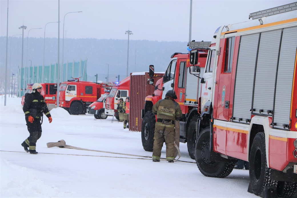 В «КуZбасс-Арене» прошли пожарно-тактические учения