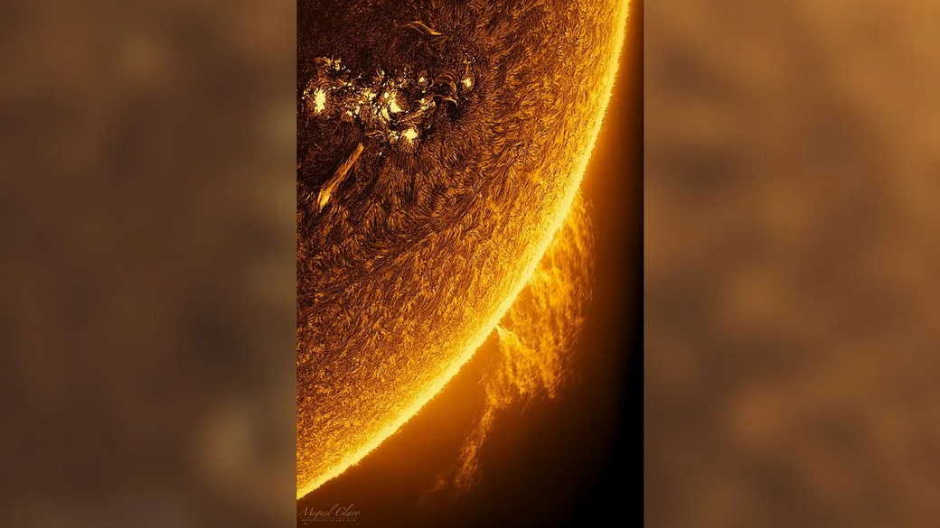 Астрофотограф снял гигантское солнечное пятно крупным планом