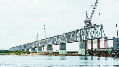 Построена китайская часть железнодорожного моста через Амур